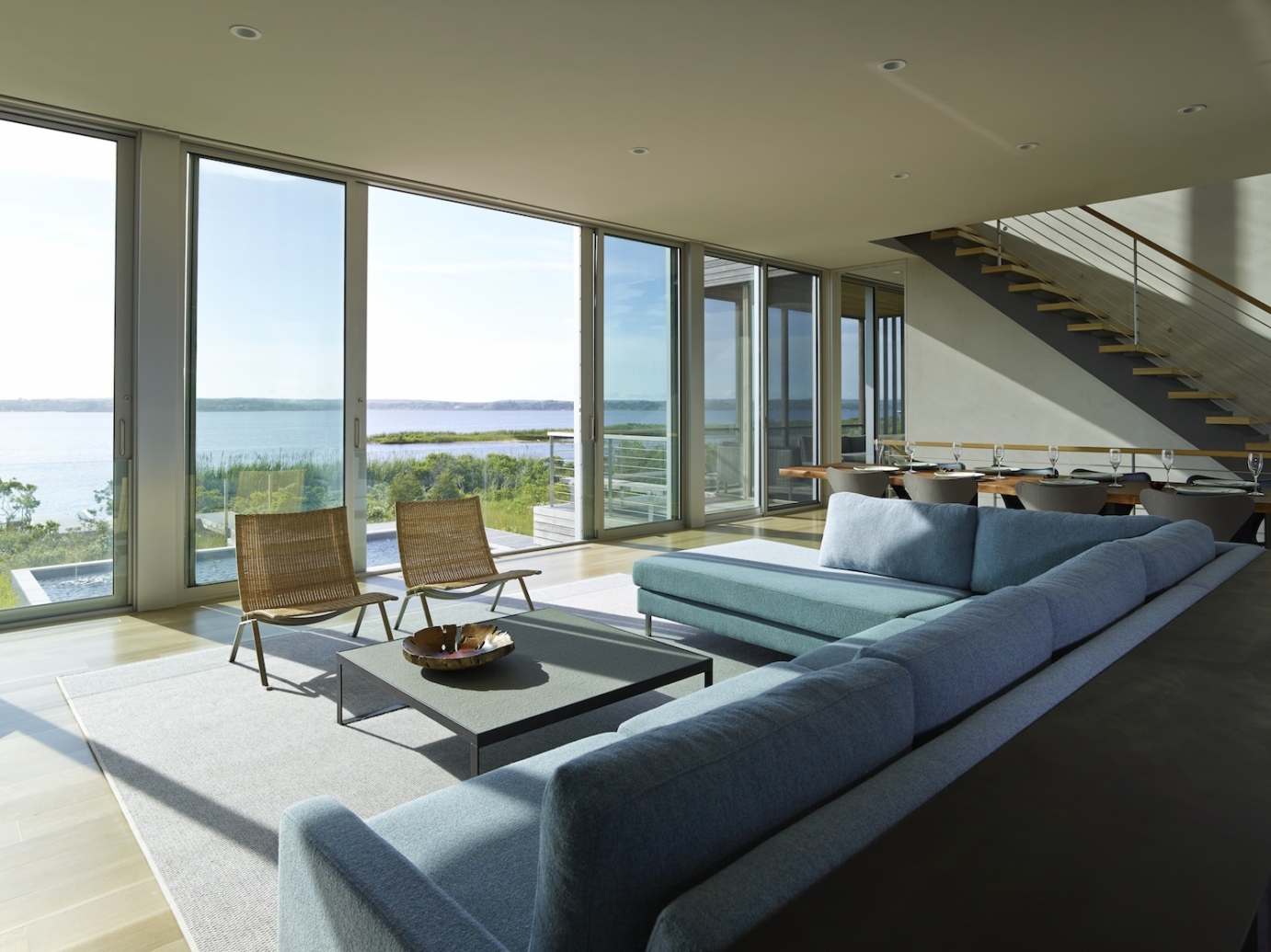 Main living room — full bay views